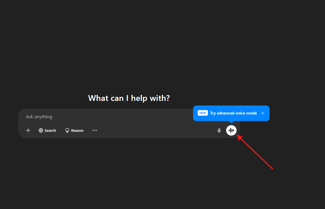 Advanced Voice Mode Button