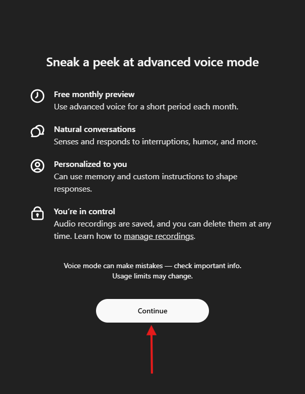Voice Mode Features