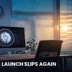 Quiet tech office at dusk with a wall clock, illustrating the delayed AI model launch